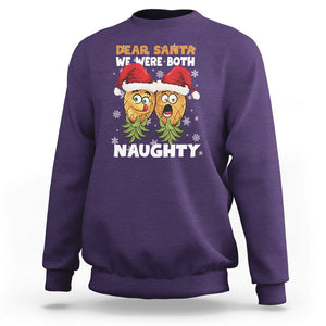 Christmas Sweatshirt Upside Down Pineapple Dear Santa We Were Both Naughty Xmas TS09 Purple Printyourwear