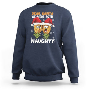 Christmas Sweatshirt Upside Down Pineapple Dear Santa We Were Both Naughty Xmas TS09 Navy Printyourwear