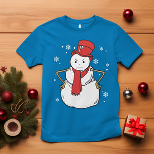 Christmas T Shirt Angry Snowman Funny Xmas TS09 Sapphire Printyourwear