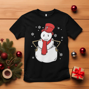 Christmas T Shirt Angry Snowman Funny Xmas TS09 Black Printyourwear