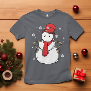 Christmas T Shirt Angry Snowman Funny Xmas TS09 Charcoal Printyourwear