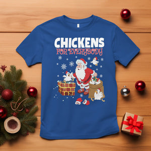 Christmas T Shirt Chickens For Everybody Santa Present Chimney TS09 Royal Blue Printyourwear