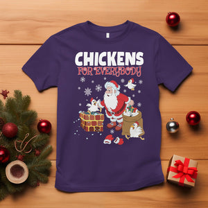 Christmas T Shirt Chickens For Everybody Santa Present Chimney TS09 Purple Printyourwear