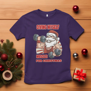 Christmas T Shirt Civing Muscles Santa Weightlifting Gymer TS09 Purple Printyourwear