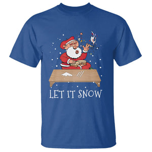 Christmas T Shirt Cocaine Let It Snow Ugly Santa Snorting TS09 Royal Blue Printyourwear