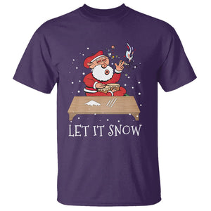 Christmas T Shirt Cocaine Let It Snow Ugly Santa Snorting TS09 Purple Printyourwear