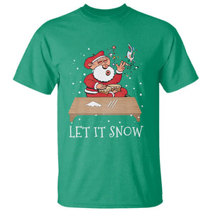 Christmas T Shirt Cocaine Let It Snow Ugly Santa Snorting TS09 Irish Green Printyourwear