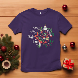 Christmas T Shirt Dance Like Frosty Shine Like Rudolph Give Like Santa Love Like Jesus Tie Dye TS09 Purple Printyourwear