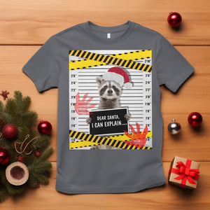 Christmas T Shirt Dear Santa I Can Explain Funny Raccoon Lover TS09 Charcoal Printyourwear