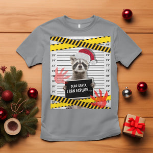 Christmas T Shirt Dear Santa I Can Explain Funny Raccoon Lover TS09 Sport Gray Printyourwear