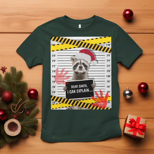 Christmas T Shirt Dear Santa I Can Explain Funny Raccoon Lover TS09 Dark Forest Green Printyourwear