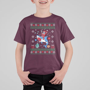 Christmas T Shirt For Kid Santa Riding Shark Diver Ocean Xmas Holiday TS09 Printyourwear