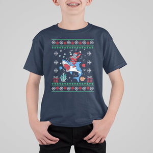 Christmas T Shirt For Kid Santa Riding Shark Diver Ocean Xmas Holiday TS09 Printyourwear