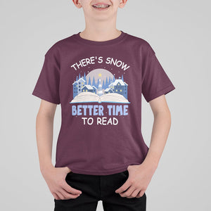 Christmas T Shirt For Kid There's Snow Better Time To Read Winter Book Lover TS09 Printyourwear