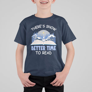 Christmas T Shirt For Kid There's Snow Better Time To Read Winter Book Lover TS09 Printyourwear