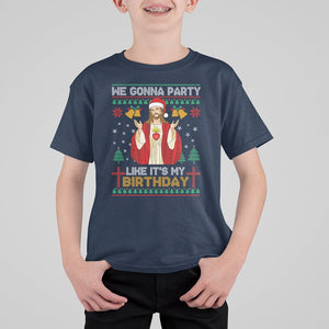 Christmas T Shirt For Kid We Gonna Party Like It's My Birthday Jesus TS09 Navy Printyourwear