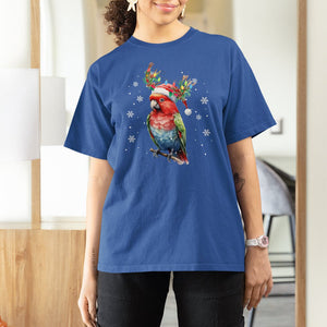 Christmas T Shirt For Women Cute Parot Reindeer Santa Hat TS09 Printyourwear