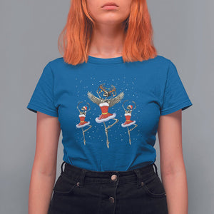 Christmas T Shirt For Women Skeleton Dancing Ballet Xmas Ballerina TS09 Royal Blue Printyourwear