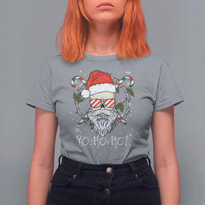 Christmas T Shirt For Women Skull Santa Beard Sunglass Candy Cane TS09 Printyourwear