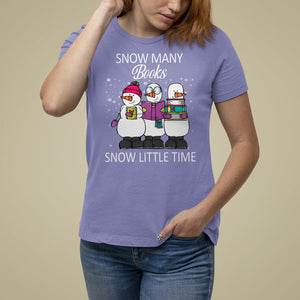 Christmas T Shirt For Women Snow Many Books Snow Little Time Winter Bookworm TS09 Violet Printyourwear