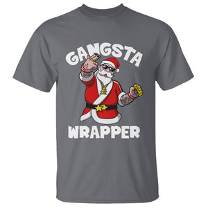 Christmas T Shirt Gangsta Wrapper Funny Santa Hip Hop TS09 Charcoal Printyourwear