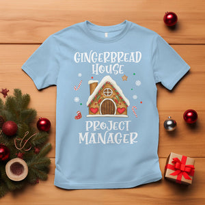 Christmas T Shirt Gingerbread House Project manager Decorating Baking TS09 Light Blue Printyourwear