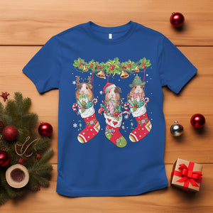 Christmas T Shirt Guinea Pig In Xmas Socks Cute Santa Hat TS09 Royal Blue Printyourwear