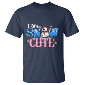 Christmas T Shirt I Am Snow Cute Snowman Winter Chilling TS09 Navy Printyourwear