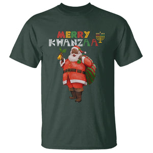 Christmas T Shirt Merry Kwanzaa African American Santa TS09 Dark Forest Green Printyourwear