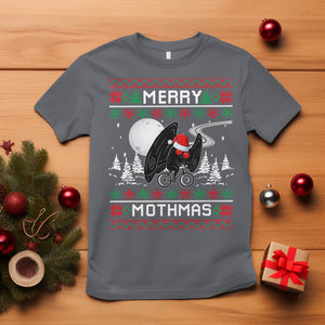 Christmas T Shirt Merry Mothmas Santa Mothman Xmas Night TS09 Charcoal Printyourwear