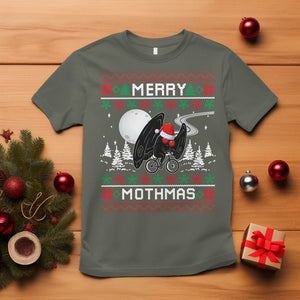 Christmas T Shirt Merry Mothmas Santa Mothman Xmas Night TS09 Military Green Printyourwear