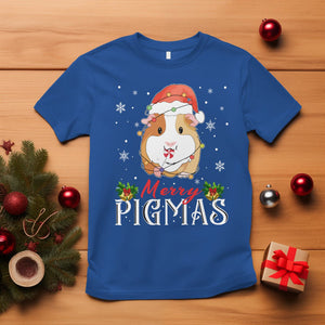 Christmas T Shirt Merry Pigmas Cute Guinea Pig Santa Hat TS09 Royal Blue Printyourwear