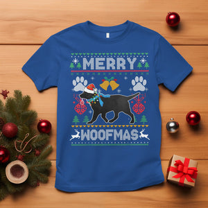 Christmas T Shirt Merry Woofmas Black Lab Dog Lover TS09 Royal Blue Printyourwear