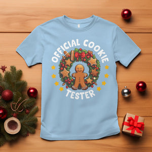 Christmas T Shirt Official Cookie Tester Baking Gingerbread Men TS09 Light Blue Printyourwear