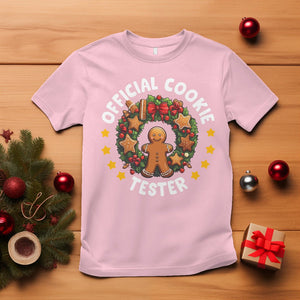 Christmas T Shirt Official Cookie Tester Baking Gingerbread Men TS09 Light Pink Printyourwear