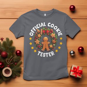 Christmas T Shirt Official Cookie Tester Baking Gingerbread Men TS09 Charcoal Printyourwear