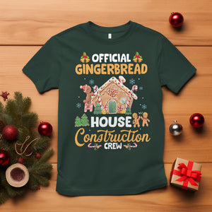 Christmas T Shirt Official Gingerbread House Construction Crew Decorating TS09 Dark Forest Green Printyourwear