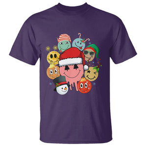 Christmas T Shirt Retro Groovy Xmas Tree Eye Face Reindeer Snowman Efl TS09 Purple Printyourwear