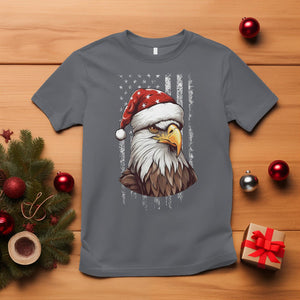 Christmas T Shirt Santa Bald Eagle USA Flag Patriotic Xmas TS09 Charcoal Printyourwear