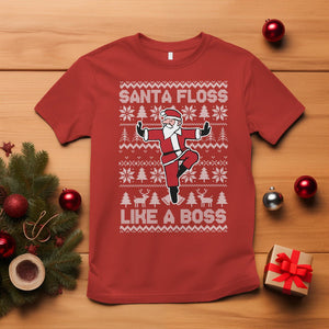 Christmas T Shirt Santa Floss Like A Boss Funny Dancing TS09 Red Printyourwear