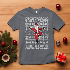 Christmas T Shirt Santa Floss Like A Boss Funny Dancing TS09 Charcoal Printyourwear