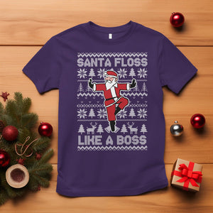 Christmas T Shirt Santa Floss Like A Boss Funny Dancing TS09 Purple Printyourwear