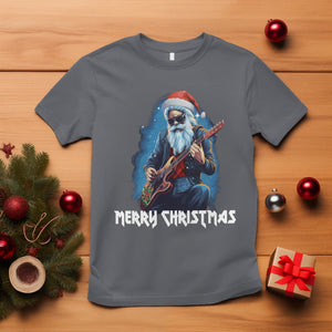 Christmas T Shirt Sleigher Hail Santa Rock Electric Guitar Cool Xmas TS09 Charcoal Printyourwear