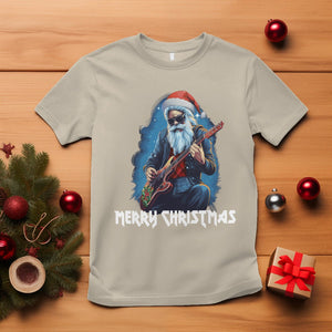 Christmas T Shirt Sleigher Hail Santa Rock Electric Guitar Cool Xmas TS09 Sand Printyourwear