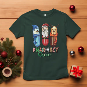 Christmas T Shirt Snowman Reindeer Santa Pharmacy Crew TS09 Dark Forest Green Printyourwear