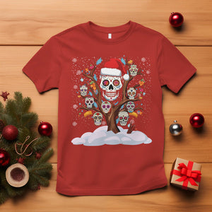 Christmas T Shirt Sugar Skull On Tree Funny Xmas TS09 Red Printyourwear