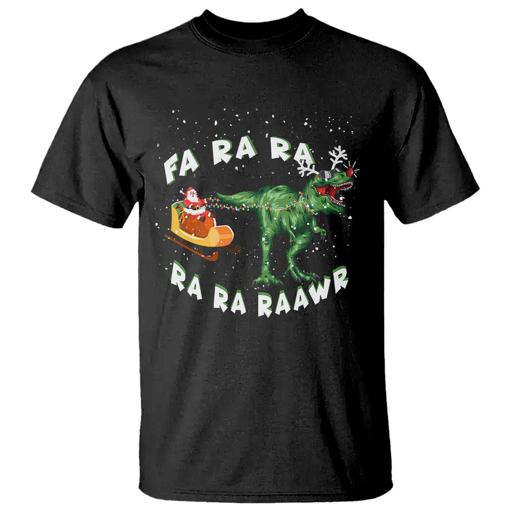 Christmas T Shirt Tree Rex Fa Ra Rawr T-Rex Dinosaur TS09 Military Green Printyourwear