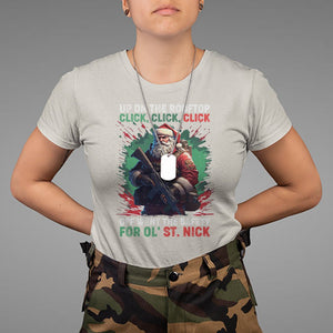 Christmas T Shirt Up On The Rooftop Click Click Click Santa Patriotic TS09 Sand Printyourwear