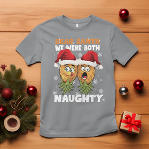 Christmas T Shirt Upside Down Pineapple Dear Santa We Were Both Naughty Xmas TS09 Sport Gray Printyourwear