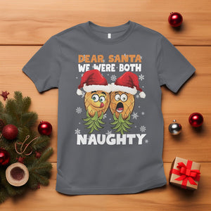 Christmas T Shirt Upside Down Pineapple Dear Santa We Were Both Naughty Xmas TS09 Charcoal Printyourwear